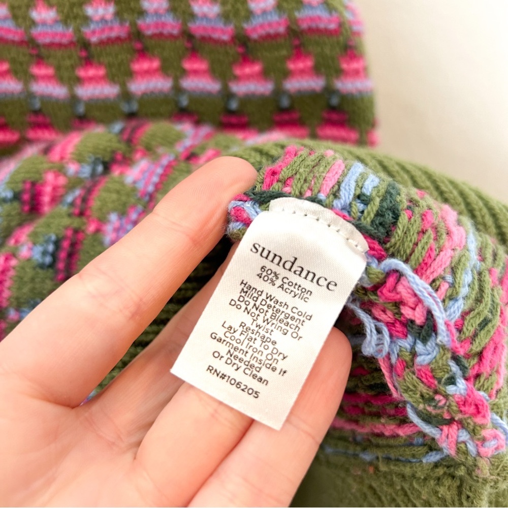 Sundance Olive Green and Lavender Knit Tank Top - Picture 5 of 6